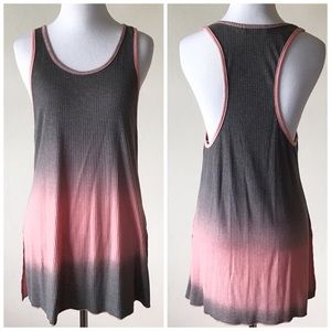 NEW Boutique Ombré Grey Peach Knit Tank